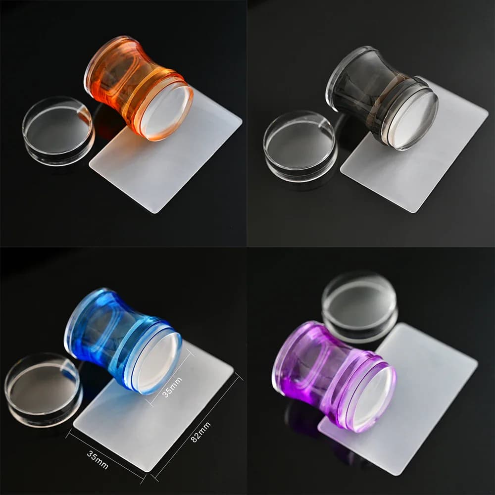 GlamAura Silicone Transparent Nail Art Stamping Kit - Image 1